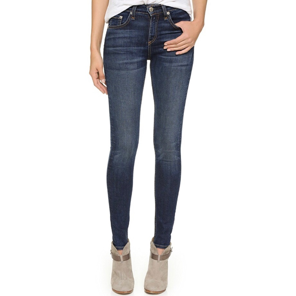 Rag & Bone Jeans Skinny in Woodford Dark Wash - Picture 1 of 8